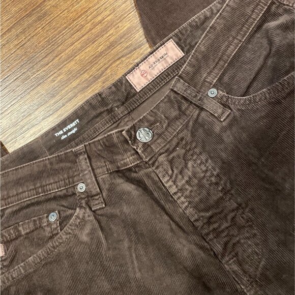 NWOT AG-ED Denim Men's 32x33.5 The Everett Slim Straight Pant Brown Corduroy - Picture 2 of 9
